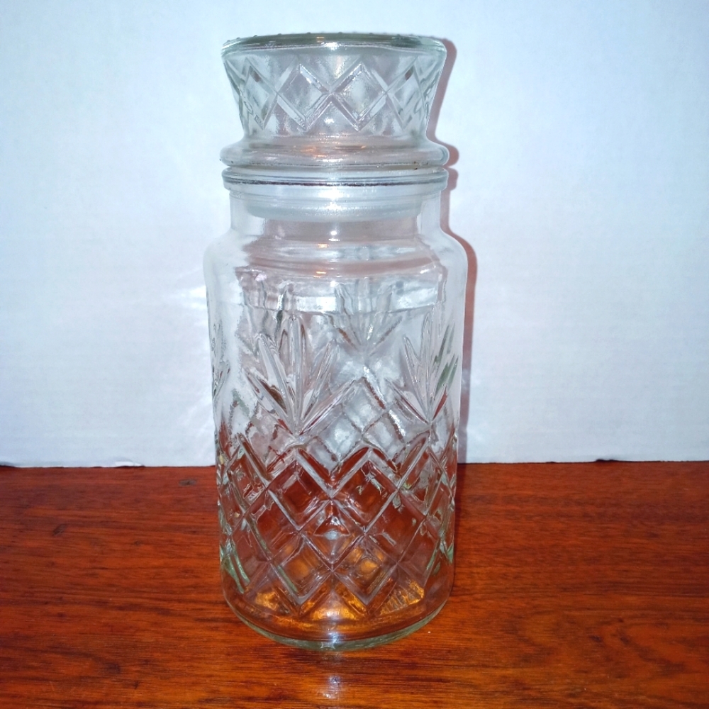 Mr. Planter's Peanut Jar Clear Glass 1983 Lidded Mr. Peanut On Bottom Vintage